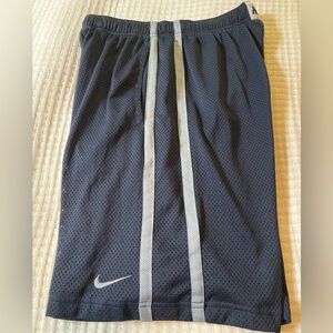 Nike Blue and White Athletic Shorts with Breathable Mesh
